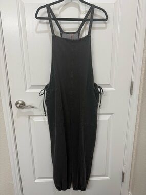 Mono B Mineral Wash Cinch Waist Jumpsuit  Oversized Size S-L